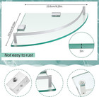 Gejoy 2 Pcs Glass Corner Shower Shelf Bathroom Glass Shelf Floating Tempered Wal