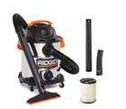 Ridgid 10 Gallon 6 0 Peak Hp Stainless Steel Wet Dry Vac W  Filter   Hose Wd1060