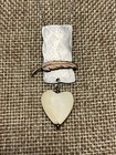 Southwestern Native Navajo Feather Bone Heart 1 5    Sterling Chain Necklace 18   
