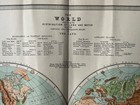 World 1874 Original Antique Map Philip Large Land   Water Distribution Atlas