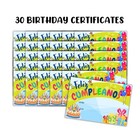 Lashicorn Spanish Happy Birthday Certificate 30pk 9x6 Fill In Blank Awards Party