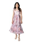 Rare Editions Big Girls Floral-print Organza Maxi Dress - Lavender Size 16