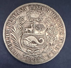 1892 Tf Peru Silver Un Sol One Sol - Km  196 24 - Ships Free