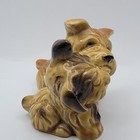 Vtg Occupied Japan Ceramic Terrier Dogs Figurine With Heart  Stamped