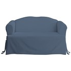  Duck Cotton Sofa T-cushion Slipcover - One Piece T Cushion Sofa Blustone