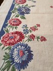 Vintage Tea Towel Kitchen Floral Rose  Mums 31 5x16 Mcm Cottage Core Euc