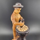 Hand Carved Wood Blacksmith Figure Vintage 7 5 Inch Tall