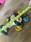 Vintage Hubley Style Stamped   2 Cast Iron Painted Floral Doorstop Door Stop