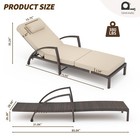 2pcs Outdoor Patio Lounge Chairs  Pe Rattan Wicker Chaise Lounge Chairs Set Of 2