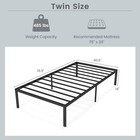 14 Inch Heavy Duty Metal Platform Bed Frame Steel Slat Mattress Foundation Black