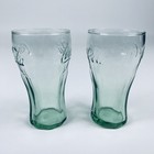 Libbey Coca-cola Green Juice Glasses Set Of 2 Vintage Small 4 5 In  Coke