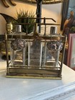 Vintage Tantalus Decanter Set Mid Century Modern Bar Caddy Liquor Glass Bottles