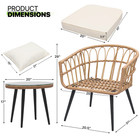 3 Pieces Outdoor Patio Furniture Set  Rattan Wicker Table   Chairs Set  Conversa