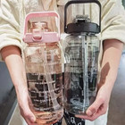 2l Large Portable Water Bottle With Straw   Time Marker For Sports   Fitness