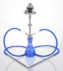 2 Hose 23  Fahem Blue Hookah Shisha Nargila Glass Vase Pipe Smoke Sale