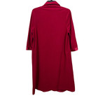 Vintage Vanity Fair House Dress Medium Burgundy Velour Embroidered Muumuu Pocket