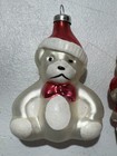 3 Vintage Snowman Santa Polar Bear Figurine Christmas Tree Ornament Glass 3 75 