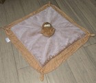 Lucy Darling Baby Lovey Security Bear Plush Blanket Brown Muslin Knotted Corners