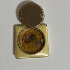 Evans Antique Art Deco 1930s Mint Beige Black Enamel Rouge Powder Makeup Compact