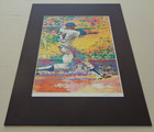 Artist Leroy Neiman Baseball Willie Mays Swinging Bat Homerun Matted Art Print