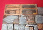 Letterpress Print Blocks Lot Of 57   Logos Advertising Banks Stamps