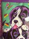 Vintage Lisa Frank Violet   Velvet Puppies Stationery Zipper Case