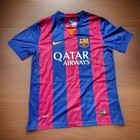 Lionel Messi Signed Fc Barcelona 2014-15 Home Jersey  10 Icons Coa No Box
