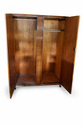 Mid Century Walnut Armoire Wardrobe Closet Burl Grain Vintage Cabinet Home