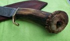    rare Antique Knife    Trade Bowie Hunting Crown Stag Handle Carbon Steel Patina
