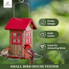 Cute Bird House Feeders For Outside  Hanging Metal Bird Feeder With 4 Ports     