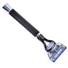 Deluxe Black Fusion-compatible Razor - 6  Heavyweight Textured Handle   Free Bla