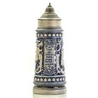 J w  Remy Beer Stein 493 - Blue Cobalt   Germany Lidded 2l Ca  1900s