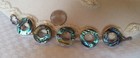 Vinatage Abalone Jewelry Set  Bracelet Earrings Pendant Sterling Silver 