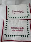 Vintage Style Fabric Cocktail Napkins Humorous Christmas Themed Sayings Set 12