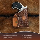 Tourbon Leather Pocket Holster W ammo Pouch Fit 22 Mag Mini Revolver Belt Case