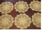6 Pcs 12  Round Beige  Crochet Lace Doily Color Beige 100   Cotton 
