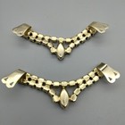 Iridescent Aurora Borealis Ab Crystal Bridal Prom Shoe Clips Gold Tone Vtg 1940s