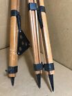 Antique Wooden Telescope Tripod With Equatorial Mount 