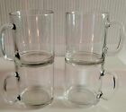 Set 4 Vintage Libbey Clear Coffee Mugs Cups 12oz