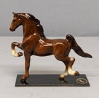 Early Beautiful Retired Hagen Renaker Mini Saddlebred Horse On Plexi Base