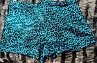 Adult Medium Dance gymnastics Short varsity Brand metallic Blue Leopard 