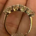 Certified Moissanite Five Stone Wedding Engagement Ring 14k Yellow Gold Plated