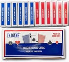 Plastic Playing Cards  Poker Size  Casino Quality  Jumbo 6 Red And 6 Blue 