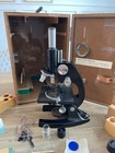Old Antique Vintage Bausch And Lomb Microscope Ld303 With Olympus Tokyo Case