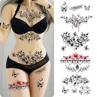 Women Sexy Temporary Tattoo Sexy Tattoo Set Beautiful Exquisite 3d Realistic Flo