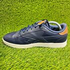 Reebok Club Memt Mens Size 8 5 Blue Brown White Athletic Leather Shoes Sneakers