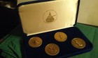 Rare Jerry Falwell 1983 Commemorative Bronze 4 Coin Medal Set In Velvet Case