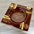 Personalized Black   Gold 4-cigar Ceramic Ashtray - Custom Monogram  Logo  Name