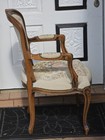 Vintage Victorian French Louis Xv Style Carved Wood Parlor Arm Chair A