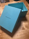 Tiffany   Co  Blue Square Lidded Gift Box For Jewelry Paper cardboard